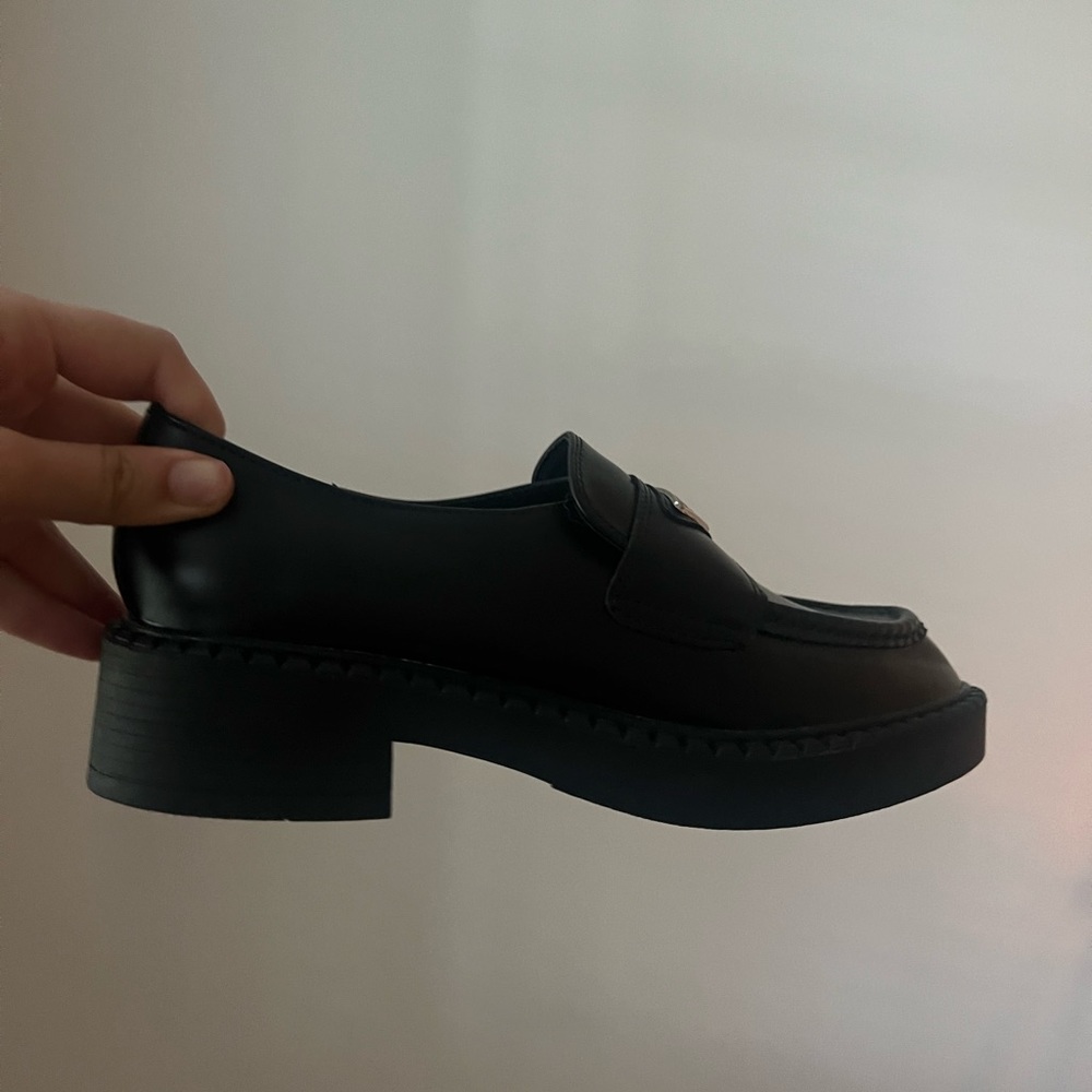 Prada Triangle Logo Brushed Leather Loafers
